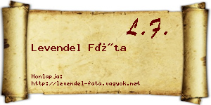 Levendel Fáta névjegykártya
